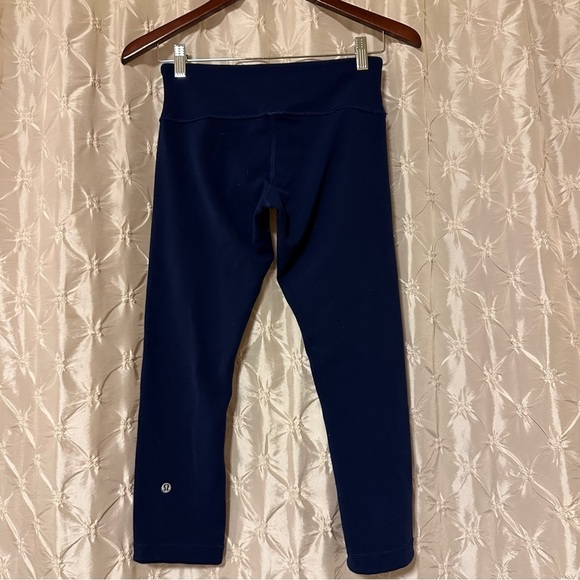 Lululemon Wunder Under Crop Leggings Reversible Blue - Picture 4 of 15